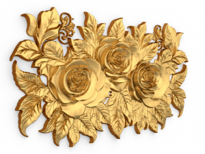 Mural classic flowers decor ornament 02 Modelo 3D