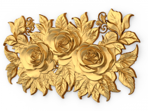Mural classic flowers decor ornament 02 Modelo 3D