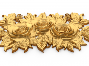 Mural classic flowers decor ornament 02 Modelo 3D