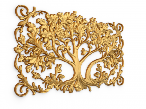 Mural tree decor set ornament 01 Modelo 3D