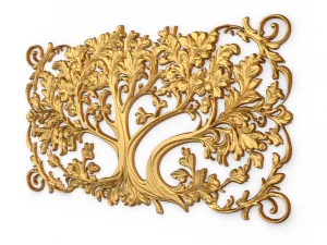Mural tree decor set ornament 01 3D Model