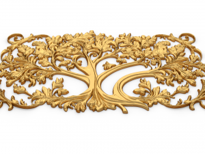 Mural tree decor set ornament 01 Modelo 3D