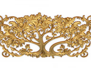 Mural tree decor set ornament 01 3D Model