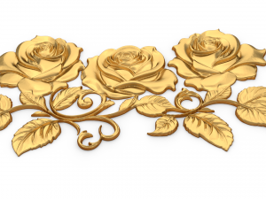 Mural classic flowers decor ornament 03 3D Модель