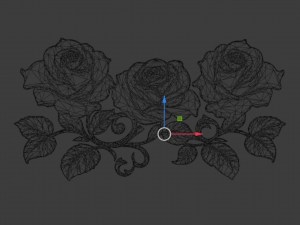 Mural classic flowers decor ornament 03 3D Модель