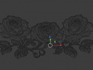 Mural classic flowers decor ornament 03 3D Модель