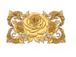 Mural classic flowers decor ornament 04 3D Model