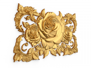 Mural classic flowers decor ornament 04 3Dモデル