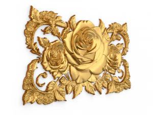 Mural classic flowers decor ornament 04 3D Model