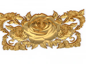 Mural classic flowers decor ornament 04 3D Model