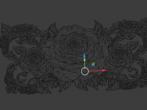 Mural classic flowers decor ornament 04 3Dモデル