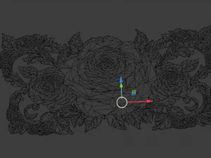 Mural classic flowers decor ornament 04 3D Model