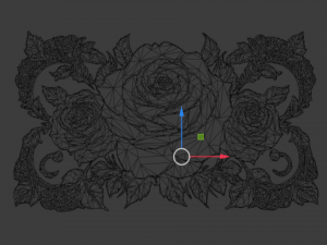 Mural classic flowers decor ornament 04 3Dモデル
