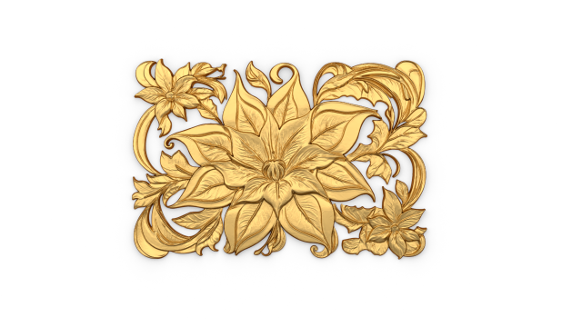Mural classic flowers decor ornament 05 Modelo 3D .c4d .max .obj .3ds .fbx .stl .blend 