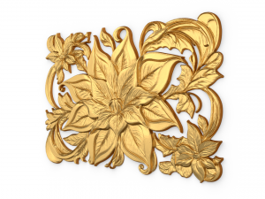 Mural classic flowers decor ornament 05 Modelo 3D