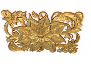 Mural classic flowers decor ornament 05 Modelo 3D