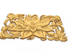 Mural classic flowers decor ornament 05 Modelo 3D