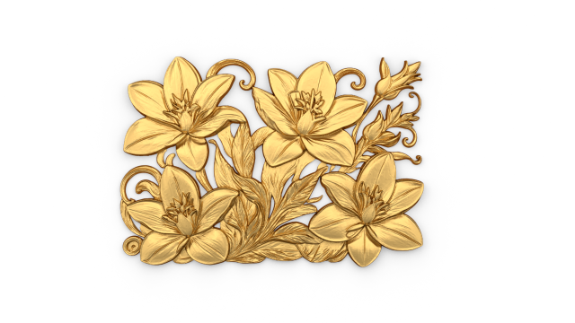Mural classic flowers decor ornament 06 Modello 3D .c4d .max .obj .3ds .fbx .stl .blend 