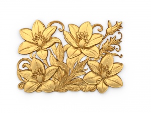 Mural classic flowers decor ornament 06 3D 모델