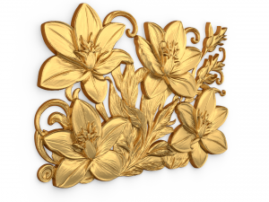 Mural classic flowers decor ornament 06 Modello 3D