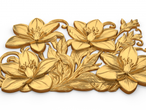 Mural classic flowers decor ornament 06 Modello 3D