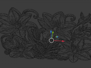 Mural classic flowers decor ornament 06 Modello 3D
