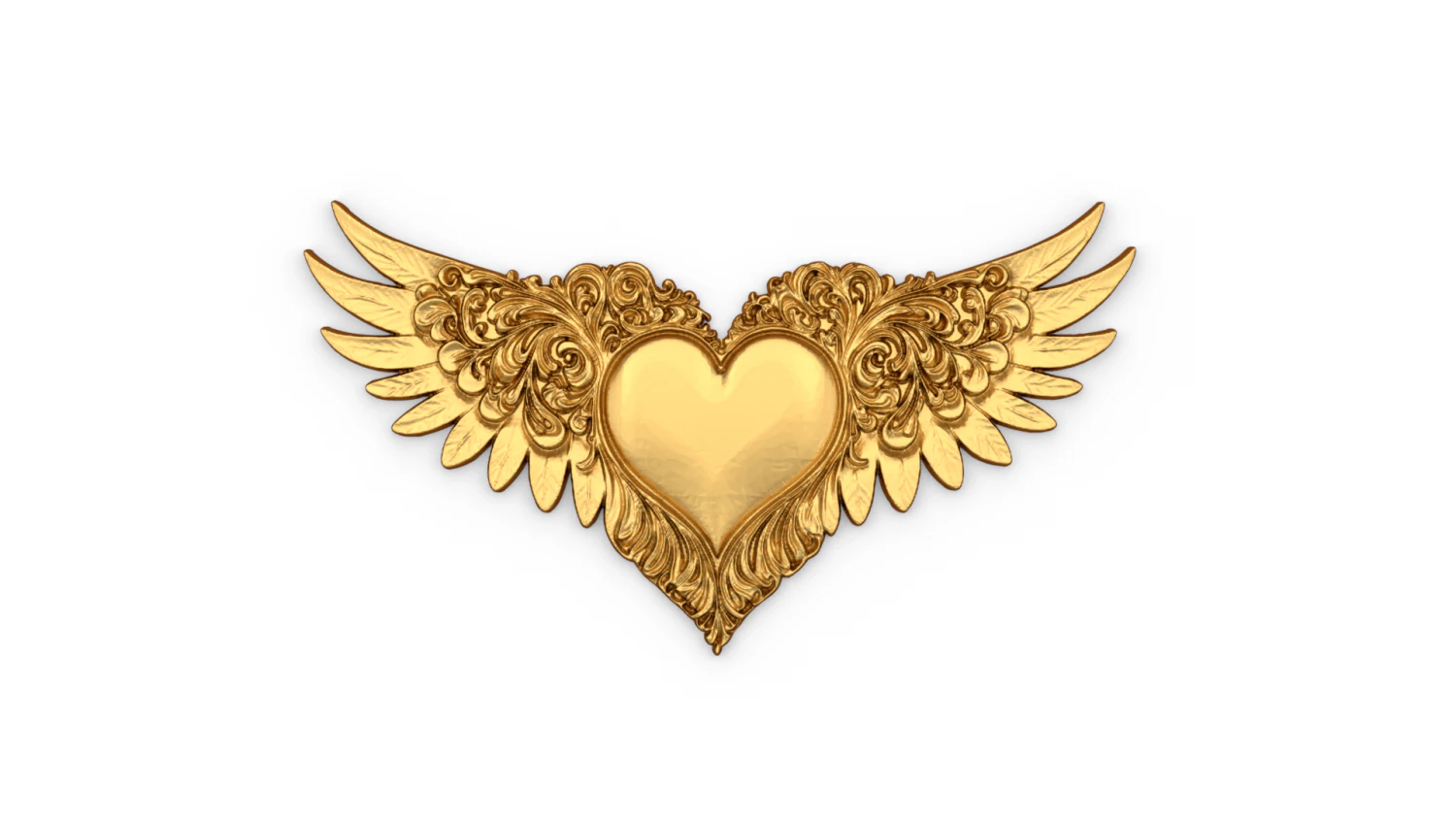 Wings Printable carved decor 06 3D Model .c4d .max .obj .3ds .fbx .stl .blend 