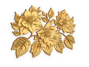 Mural classic flowers decor ornament 07 3D 모델