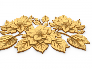 Mural classic flowers decor ornament 07 3D 모델