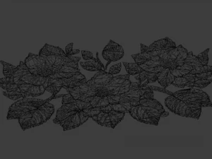 Mural classic flowers decor ornament 07 3D Model