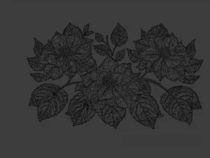 Mural classic flowers decor ornament 07 3D Model