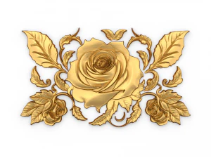Mural classic flowers decor ornament 08 3D Model
