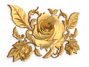 Mural classic flowers decor ornament 08 3D-Modell