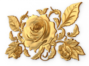Mural classic flowers decor ornament 08 3D-Modell