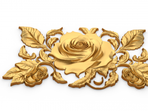 Mural classic flowers decor ornament 08 3D-Modell