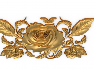 Mural classic flowers decor ornament 08 3D-Modell