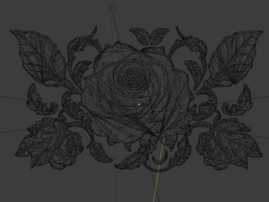 Mural classic flowers decor ornament 08 3D-Modell