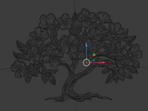 Mural tree decor set ornament 03 3Dモデル
