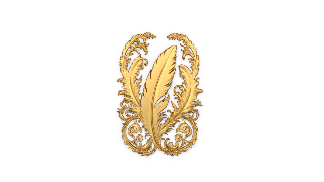 Feather decor set wall mural 07 Modelo 3D .c4d .max .obj .3ds .fbx .stl .blend 