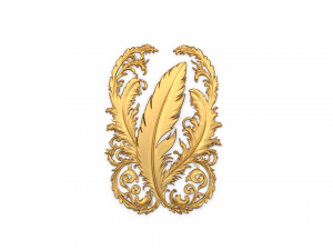 Feather decor set wall mural 07 3D Модель