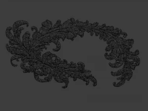 Feather decor set wall mural 08 3D Model