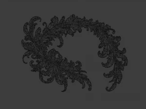 Feather decor set wall mural 08 3D Model