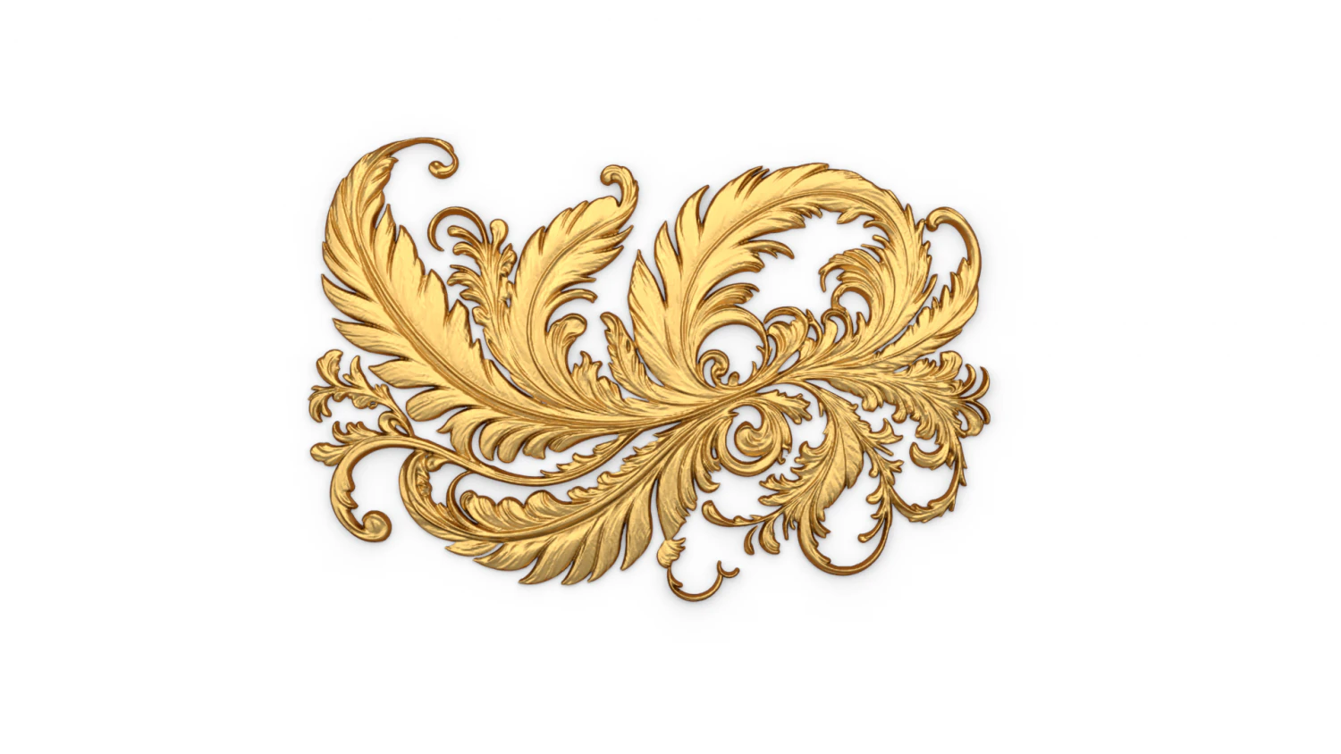 Feather decor set wall mural 09 3D Model .c4d .max .obj .3ds .fbx .stl .blend 