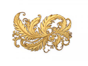 Feather decor set wall mural 09 3D Model