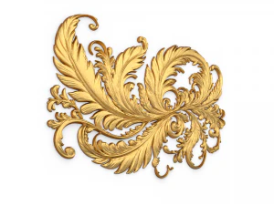 Feather decor set wall mural 09 3D Model