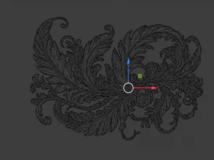 Feather decor set wall mural 09 3D Model