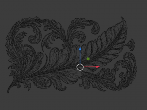 Feather decor set wall mural 10 3Dモデル