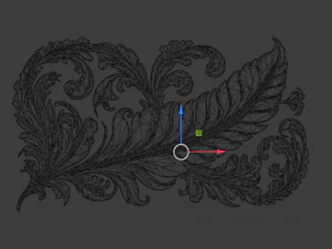 Feather decor set wall mural 10 3D Model