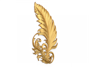 Feather decor set wall panel 10 3D-Modell