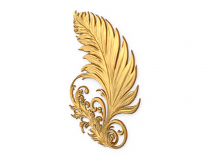 Feather decor set wall panel 10 3D-Modell